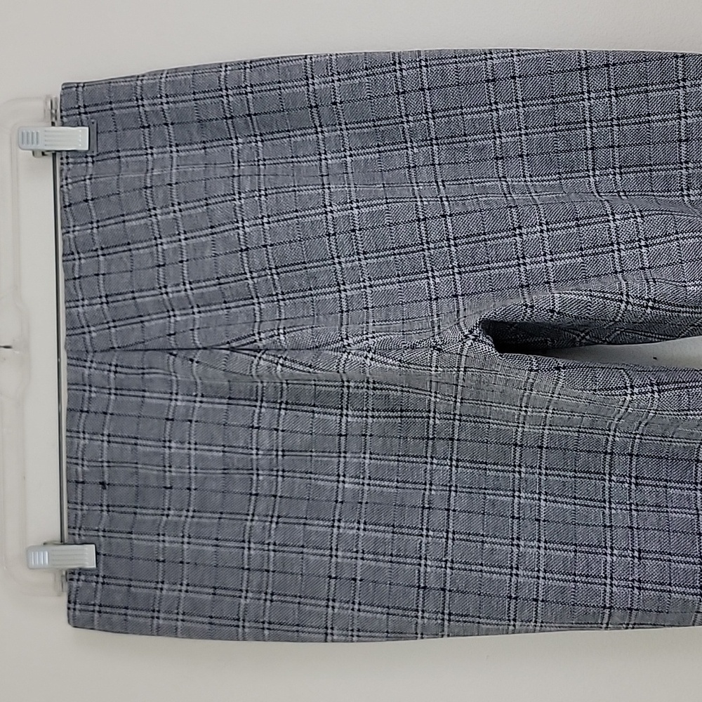 Tahari Black, White & Blue Plaid Slim Pants M/L - Picture 9 of 15